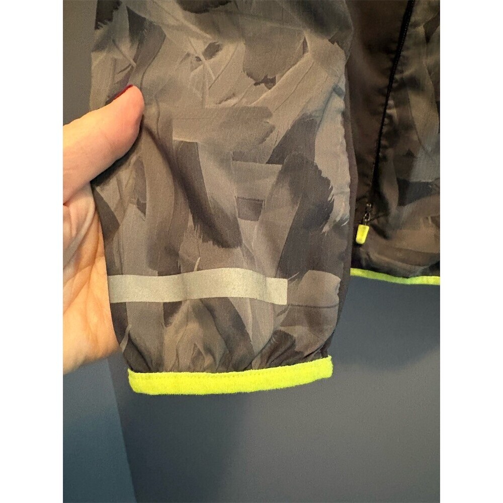 Nike Windbreaker Jacket Womens Small Gray Black Geometric Hooded Full Zip - Picture 5 of 14
